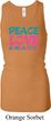 Ladies Tanktop Peace Love Gymnastics Longer Length Racerback Tank