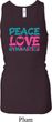 Ladies Tanktop Peace Love Gymnastics Longer Length Racerback Tank