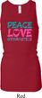 Ladies Tanktop Peace Love Gymnastics Longer Length Racerback Tank