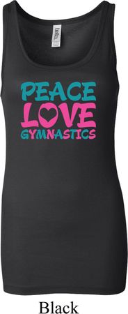 Ladies Tanktop Peace Love Gymnastics Longer Length Tank Top