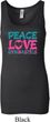 Ladies Tanktop Peace Love Gymnastics Longer Length Tank Top