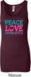 Ladies Tanktop Peace Love Gymnastics Longer Length Tank Top