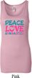 Ladies Tanktop Peace Love Gymnastics Longer Length Tank Top