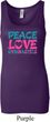 Ladies Tanktop Peace Love Gymnastics Longer Length Tank Top