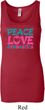 Ladies Tanktop Peace Love Gymnastics Longer Length Tank Top