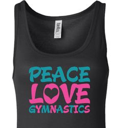 Ladies Tanktop Peace Love Gymnastics Longer Length Tank Top