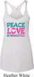 Ladies Tanktop Peace Love Gymnastics Tri Blend Racerback Tank Top