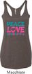 Ladies Tanktop Peace Love Gymnastics Tri Blend Racerback Tank Top