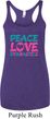 Ladies Tanktop Peace Love Gymnastics Tri Blend Racerback Tank Top