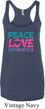 Ladies Tanktop Peace Love Gymnastics Tri Blend Racerback Tank Top