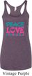 Ladies Tanktop Peace Love Gymnastics Tri Blend Racerback Tank Top