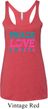 Ladies Tanktop Peace Love Gymnastics Tri Blend Racerback Tank Top