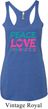 Ladies Tanktop Peace Love Gymnastics Tri Blend Racerback Tank Top