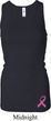 Ladies Tanktop Pink Ribbon Bottom Print Longer Length Racerback Tank