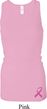 Ladies Tanktop Pink Ribbon Bottom Print Longer Length Racerback Tank