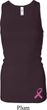 Ladies Tanktop Pink Ribbon Bottom Print Longer Length Racerback Tank