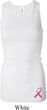 Ladies Tanktop Pink Ribbon Bottom Print Longer Length Racerback Tank