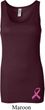 Ladies Tanktop Pink Ribbon Bottom Print Longer Length Tank Top