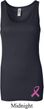 Ladies Tanktop Pink Ribbon Bottom Print Longer Length Tank Top