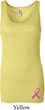 Ladies Tanktop Pink Ribbon Bottom Print Longer Length Tank Top