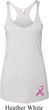 Ladies Tanktop Pink Ribbon Bottom Print Tri Blend Racerback Tank Top
