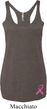 Ladies Tanktop Pink Ribbon Bottom Print Tri Blend Racerback Tank Top