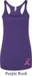 Ladies Tanktop Pink Ribbon Bottom Print Tri Blend Racerback Tank Top