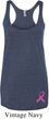 Ladies Tanktop Pink Ribbon Bottom Print Tri Blend Racerback Tank Top