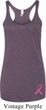 Ladies Tanktop Pink Ribbon Bottom Print Tri Blend Racerback Tank Top