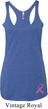 Ladies Tanktop Pink Ribbon Bottom Print Tri Blend Racerback Tank Top