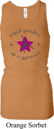 Ladies Tanktop Proud Grandma Longer Length Racerback Tank Top