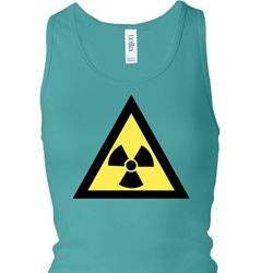 Ladies Tanktop Radioactive Triangle Longer Length Racerback Top Ladies Tanktop Radioactive Triangle Longer Length Racerback Top