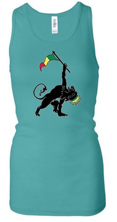 Ladies Tanktop Rasta Triangle Longer Length Racerback Tank Top