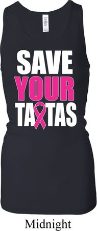 Ladies Tanktop Save Your Tatas Longer Length Racerback Tank Top