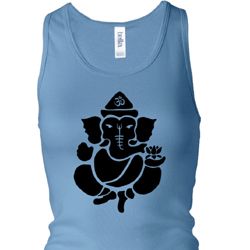 Ladies Tanktop Shadow Ganesha Longer Length Racerback Tank
