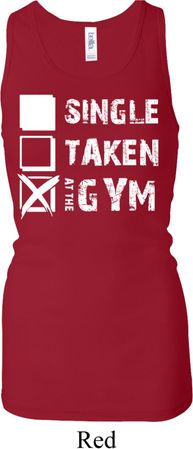 Ladies Tanktop Single Taken Gym Longer Length Racerback Tank Top