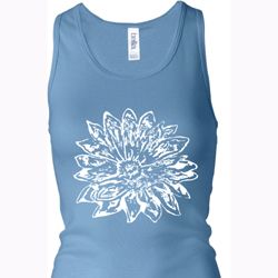 Ladies Tanktop Sketch Lotus Longer Length Racerback Tank Ladies Tanktop Sketch Lotus Longer Length Racerback Tank