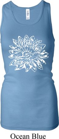 Ladies Tanktop Sketch Lotus Longer Length Racerback Tank