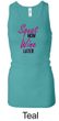 Ladies Tanktop Squat Now Wine Later Longer Length Racerback Tank Top