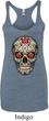 Ladies Tanktop Sugar Skull with Roses Tri Blend Racerback Tank Top