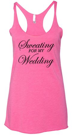 Ladies Tanktop Sweating For My Wedding Tri Blend Racerback Tank Top