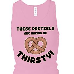 Ladies Tanktop Thirsty Pretzels Longer Length Racerback Top