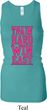 Ladies Tanktop Train Hard Win Easy Longer Length Racerback Tank Top