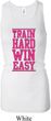 Ladies Tanktop Train Hard Win Easy Longer Length Racerback Tank Top
