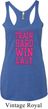 Ladies Tanktop Train Hard Win Easy Tri Blend Racerback Tank Top