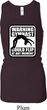 Ladies Tanktop Warning Gymnast Could Flip Longer Length Racerback Tank