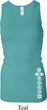 Ladies Tanktop White 7 Chakras Bottom Print Longer Length Racerback Tank