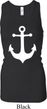 Ladies Tanktop White Anchor Longer Length Racerback Tank