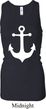 Ladies Tanktop White Anchor Longer Length Racerback Tank