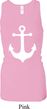 Ladies Tanktop White Anchor Longer Length Racerback Tank